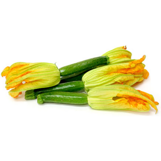 Baby Zucchini Green with Flowers